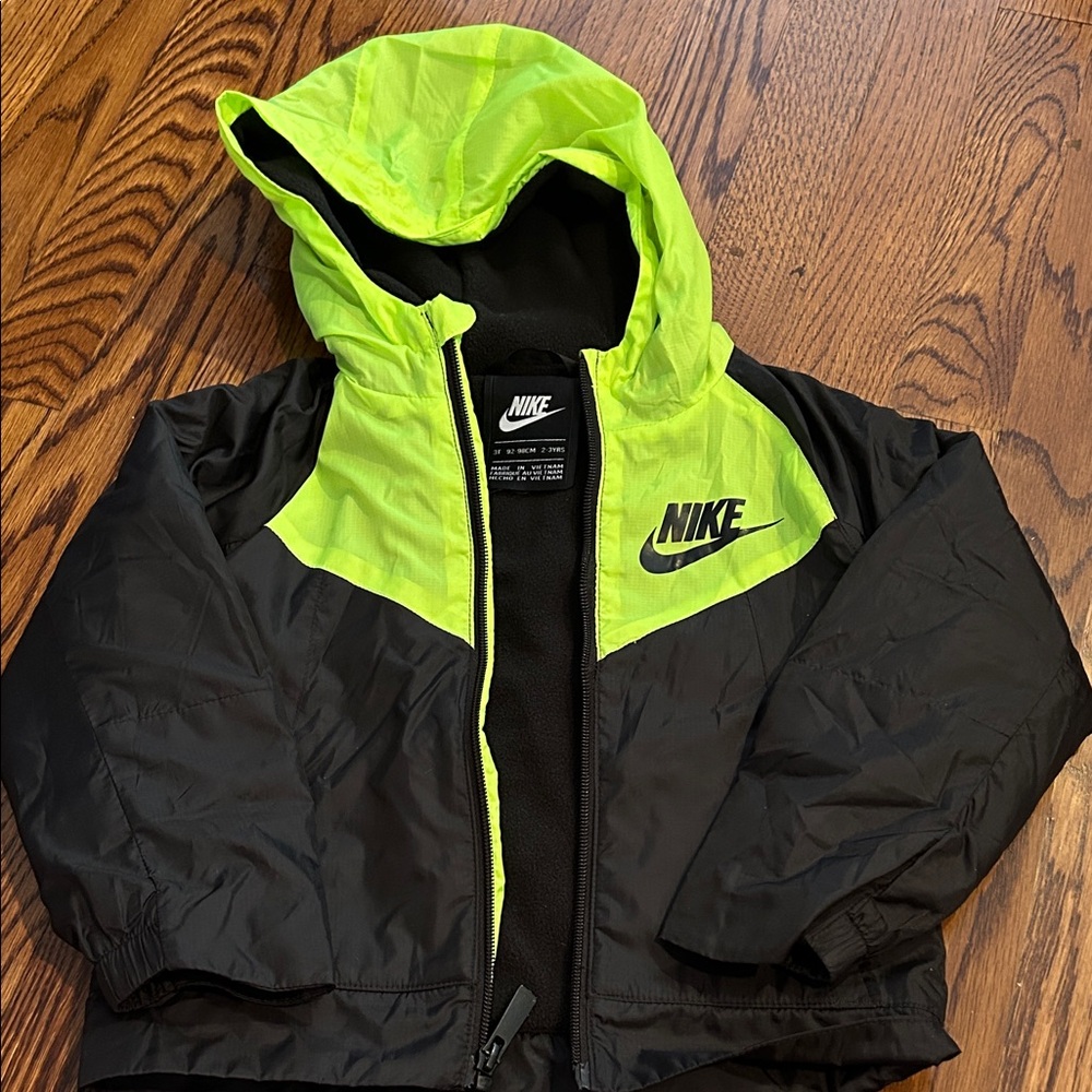 Nike Kids Jacket in Black and Neon Yellow